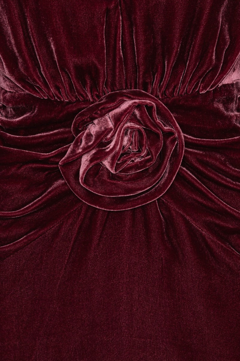 Silk Velvet Mini Dress - Zinfandel