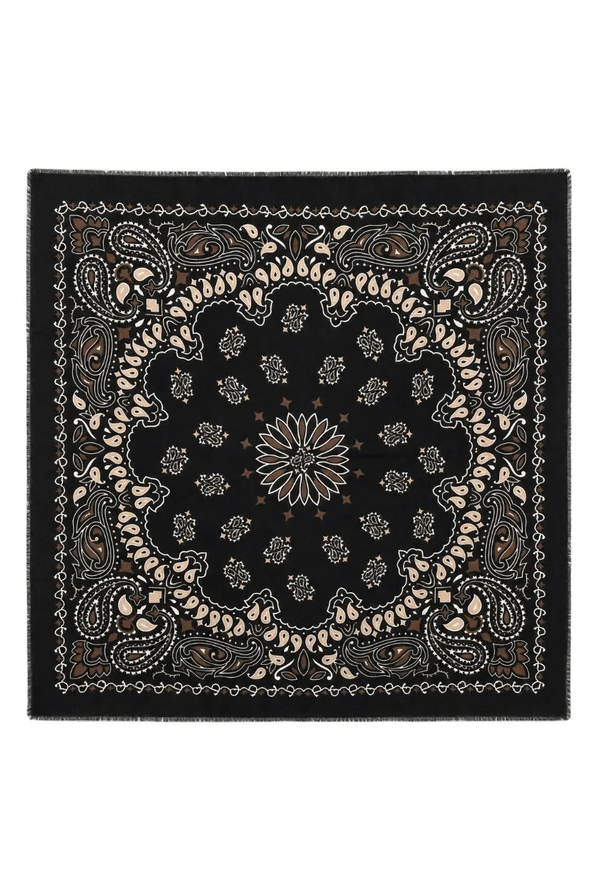 Large Paisley Scarf - Black