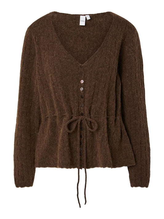 YasMellis Alpaca Blend Knit Cardigan - Carafe Melange