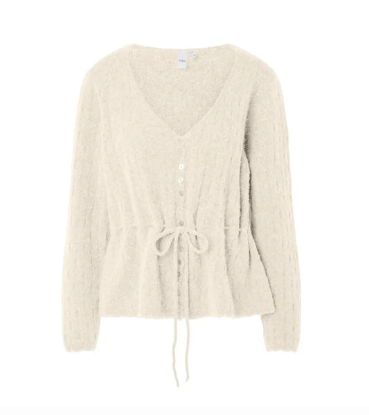 YasMellis Alpaca Blend Knit Cardigan - Pristine Melange