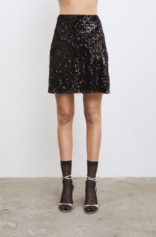 Jackson Sequin Skirt Black