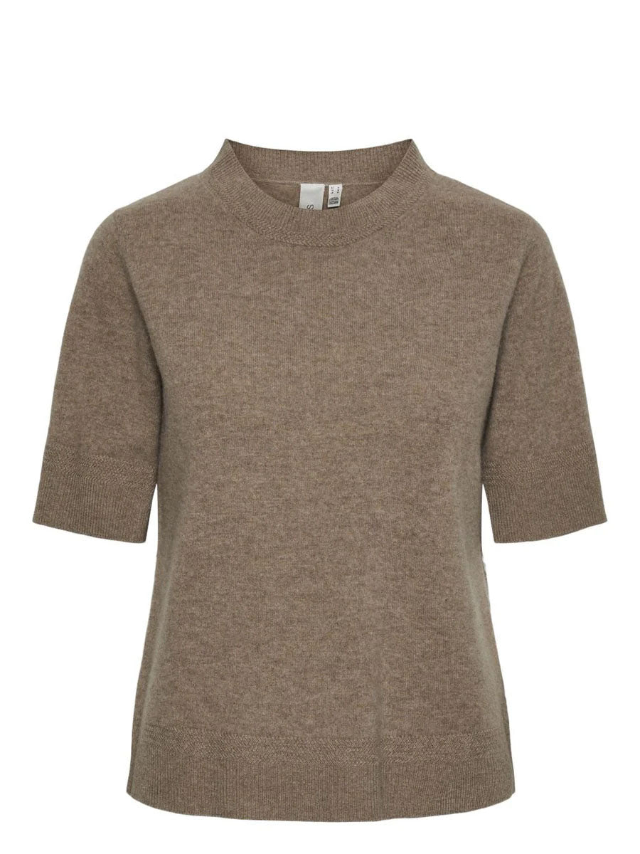 YASANNI SS KNIT PULLOVER Taupe