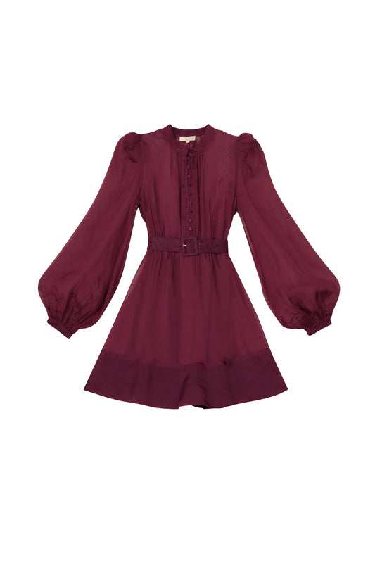 Organza Mini Dress Burgunder