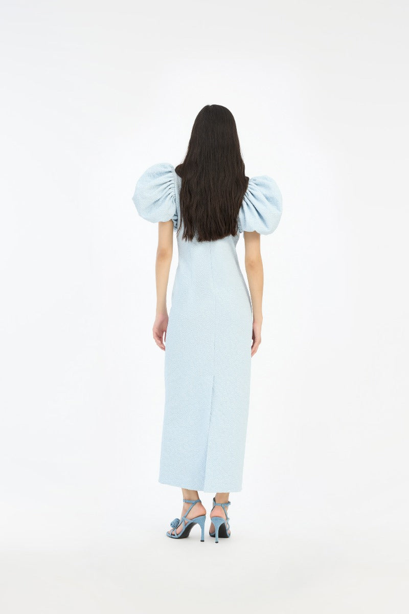 Jacquard Midi Puffy Dress - Plein Air