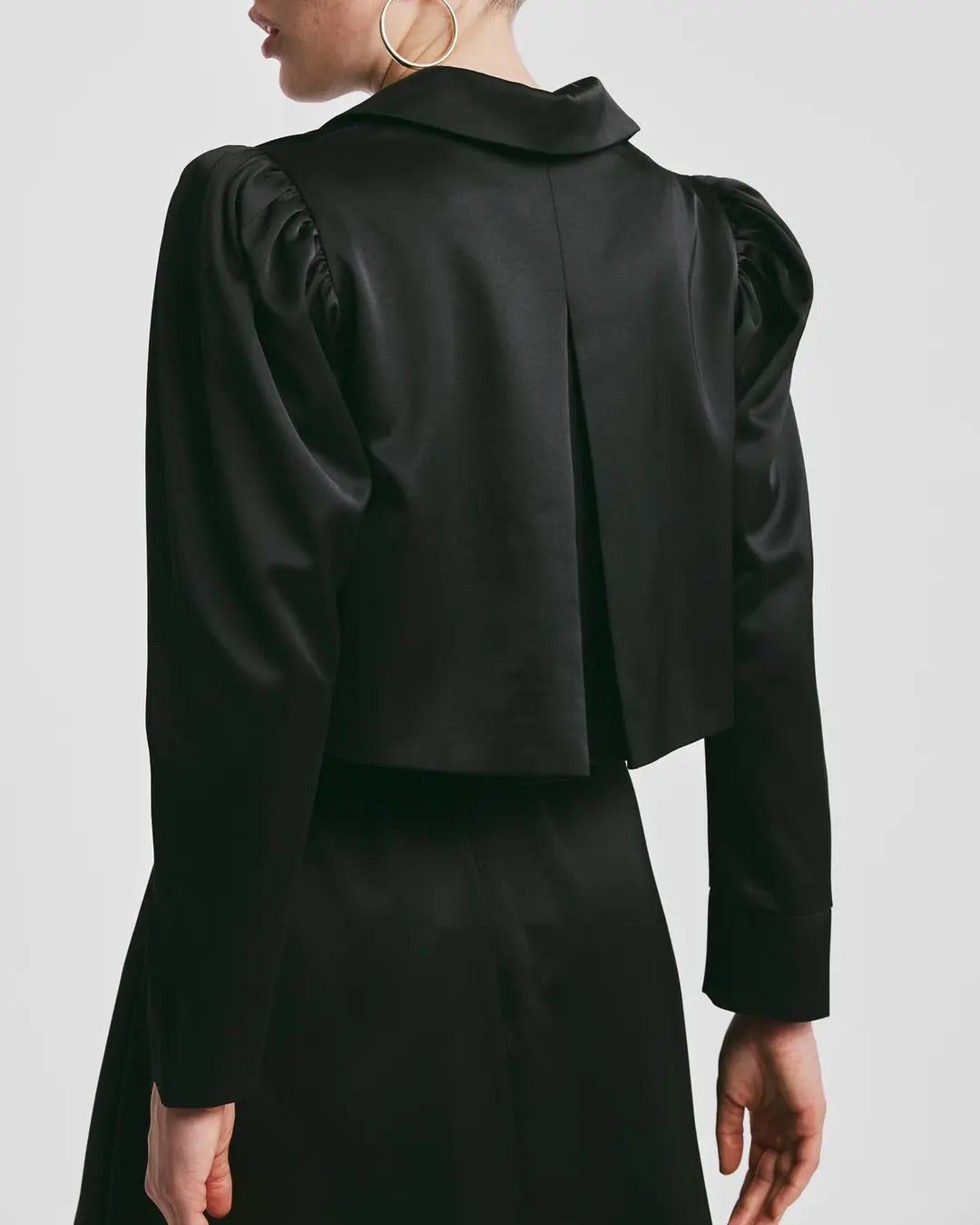 Tailored Satin Cropped Jacket