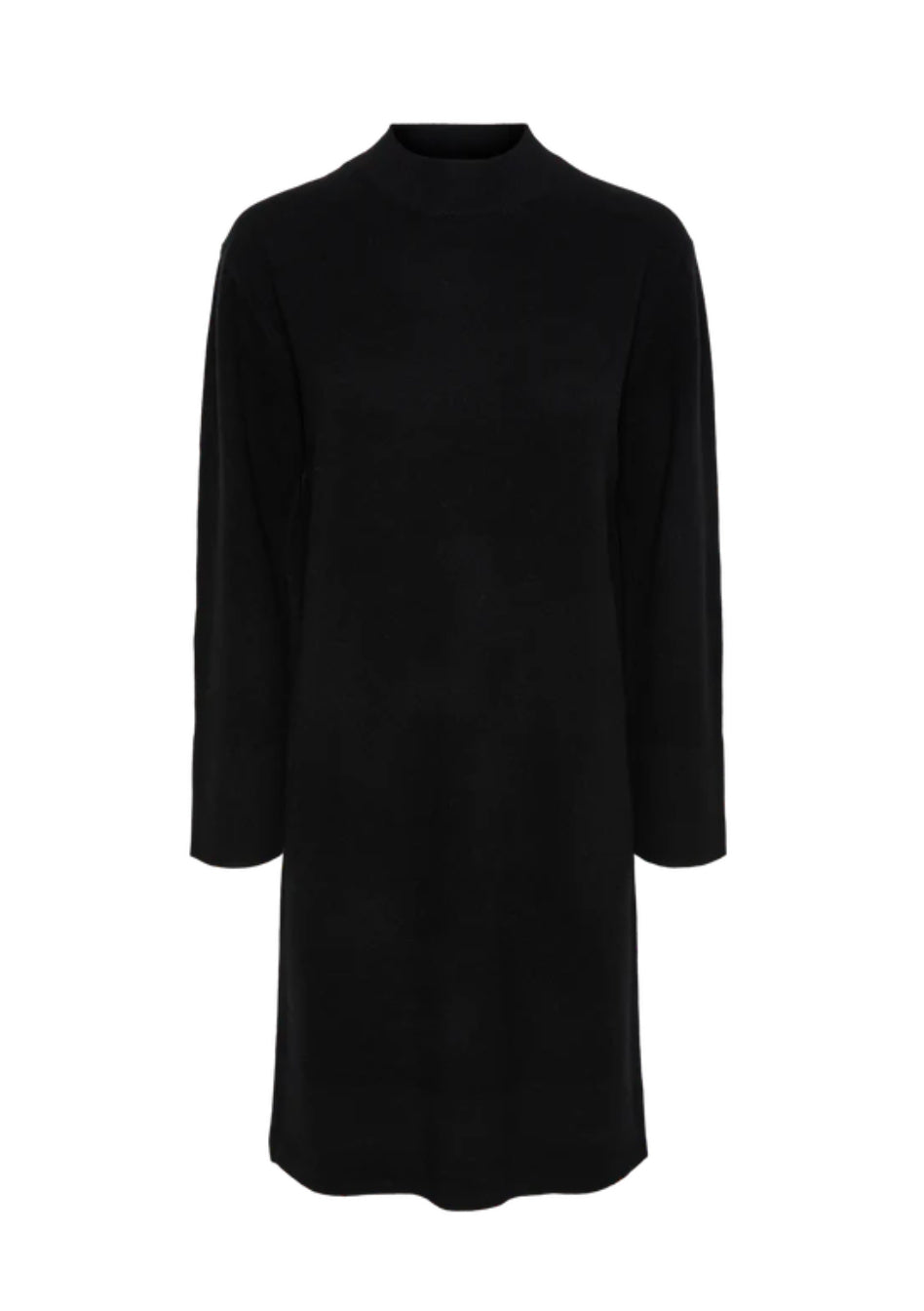 YasEmilie Ls Funnel Knit Dress Black