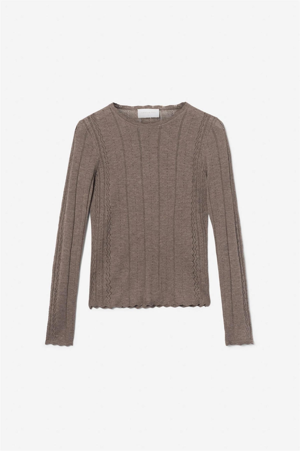 Safir Knit Top - Dark Taupe Melange