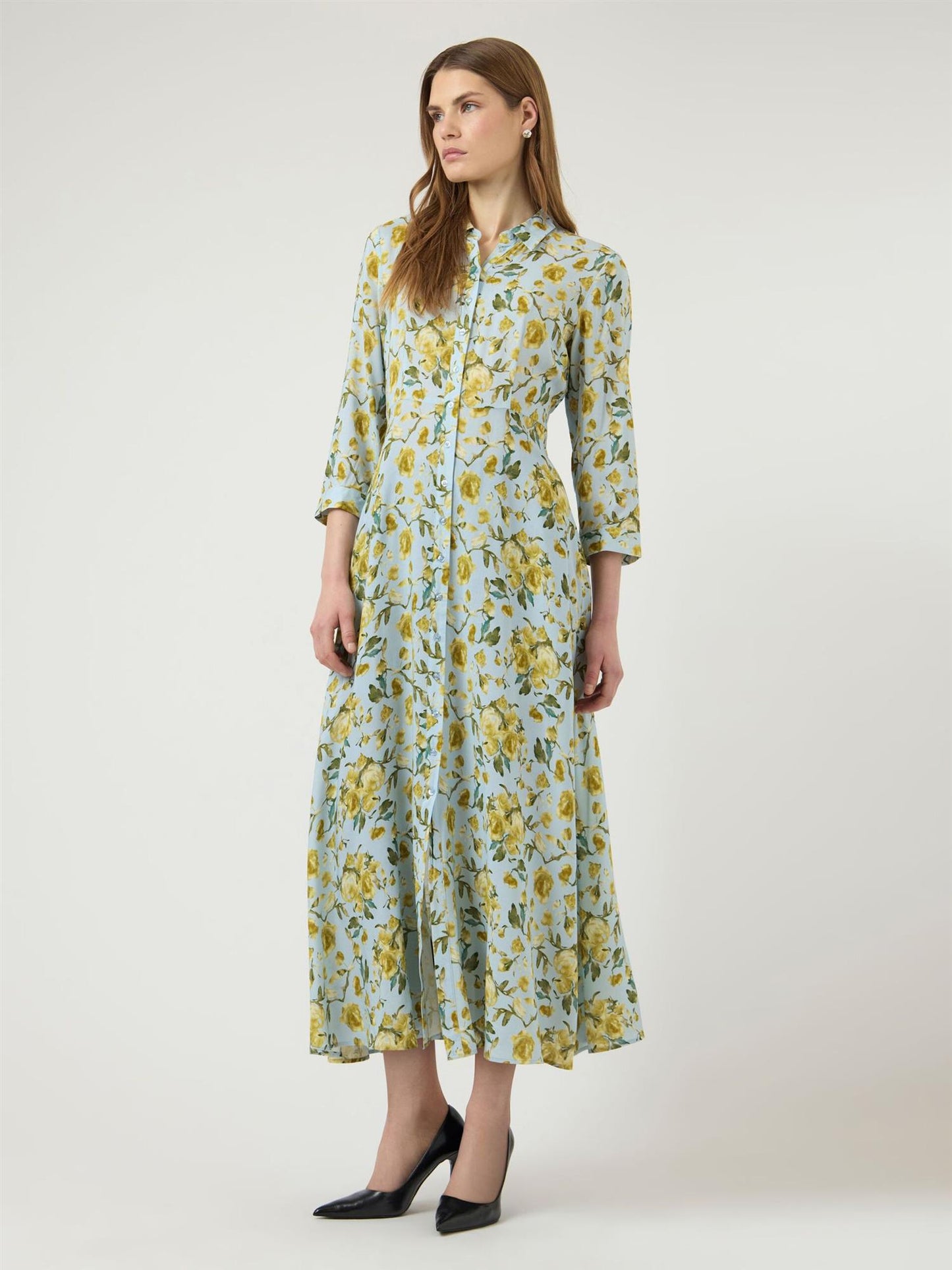 YasSavanna Long Shirt Dress Skyway