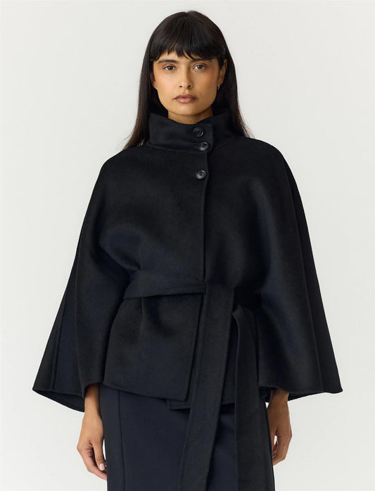 YasAlmio Handmade Wool Blend Jacket - Black