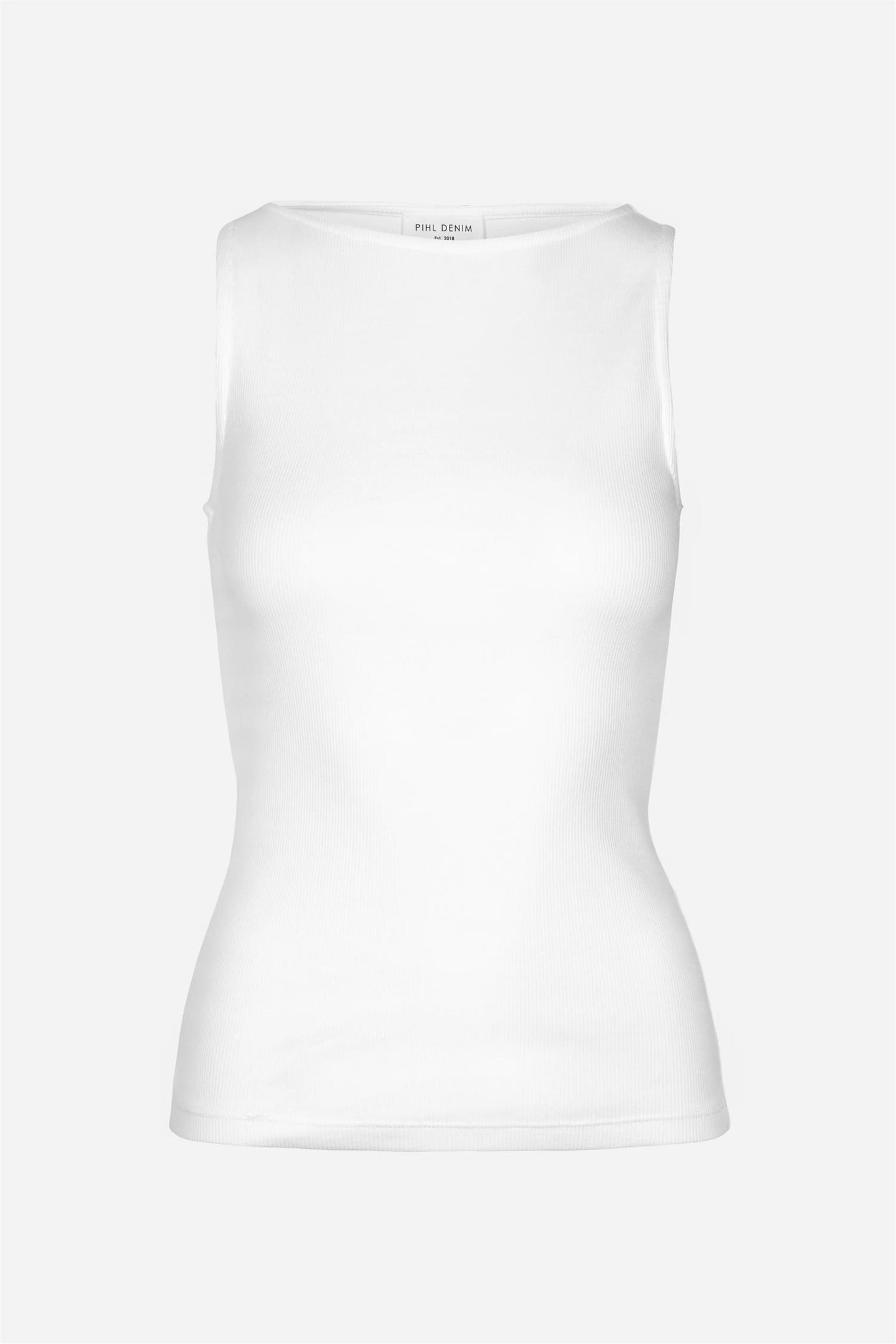 Peggy Rib Boatneck Top - Off-white