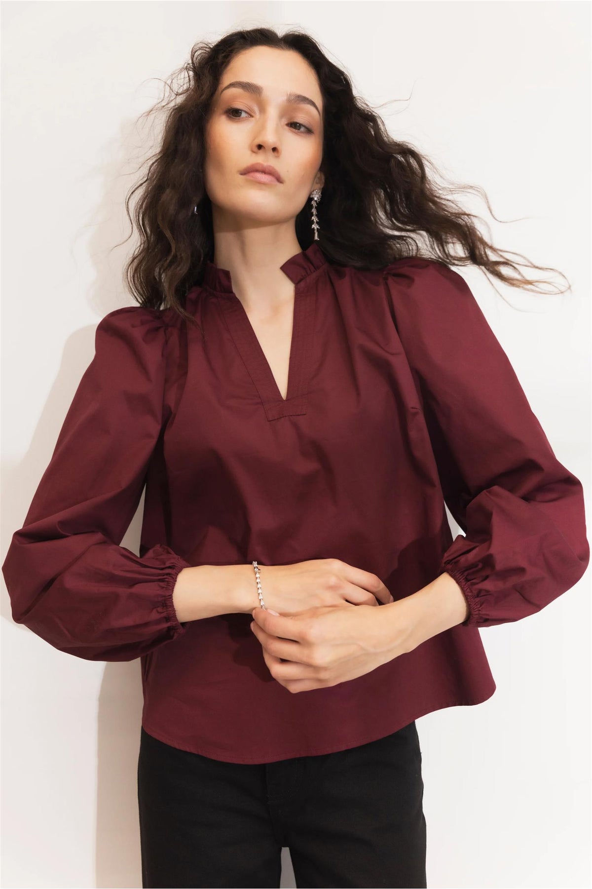 Infinity Blouse - Dark Red