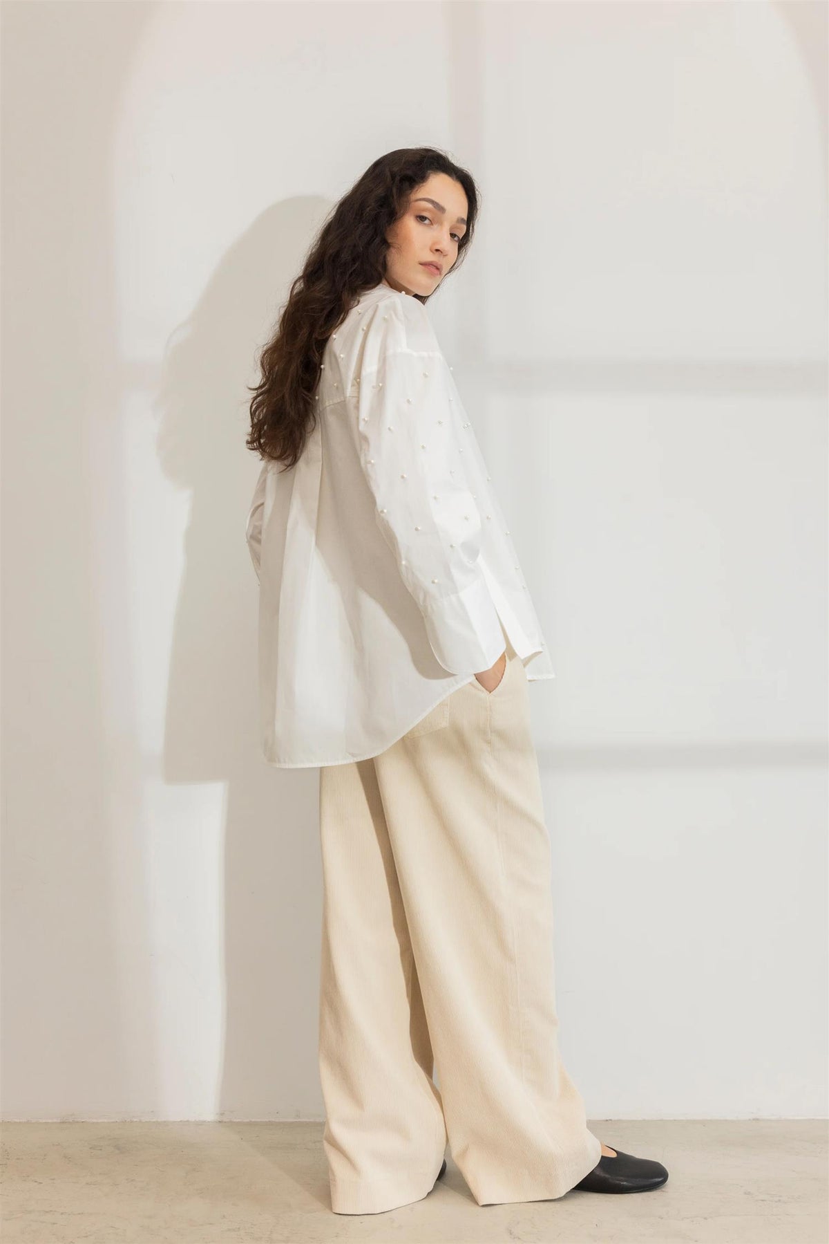 Nell Pearl Shirt - White