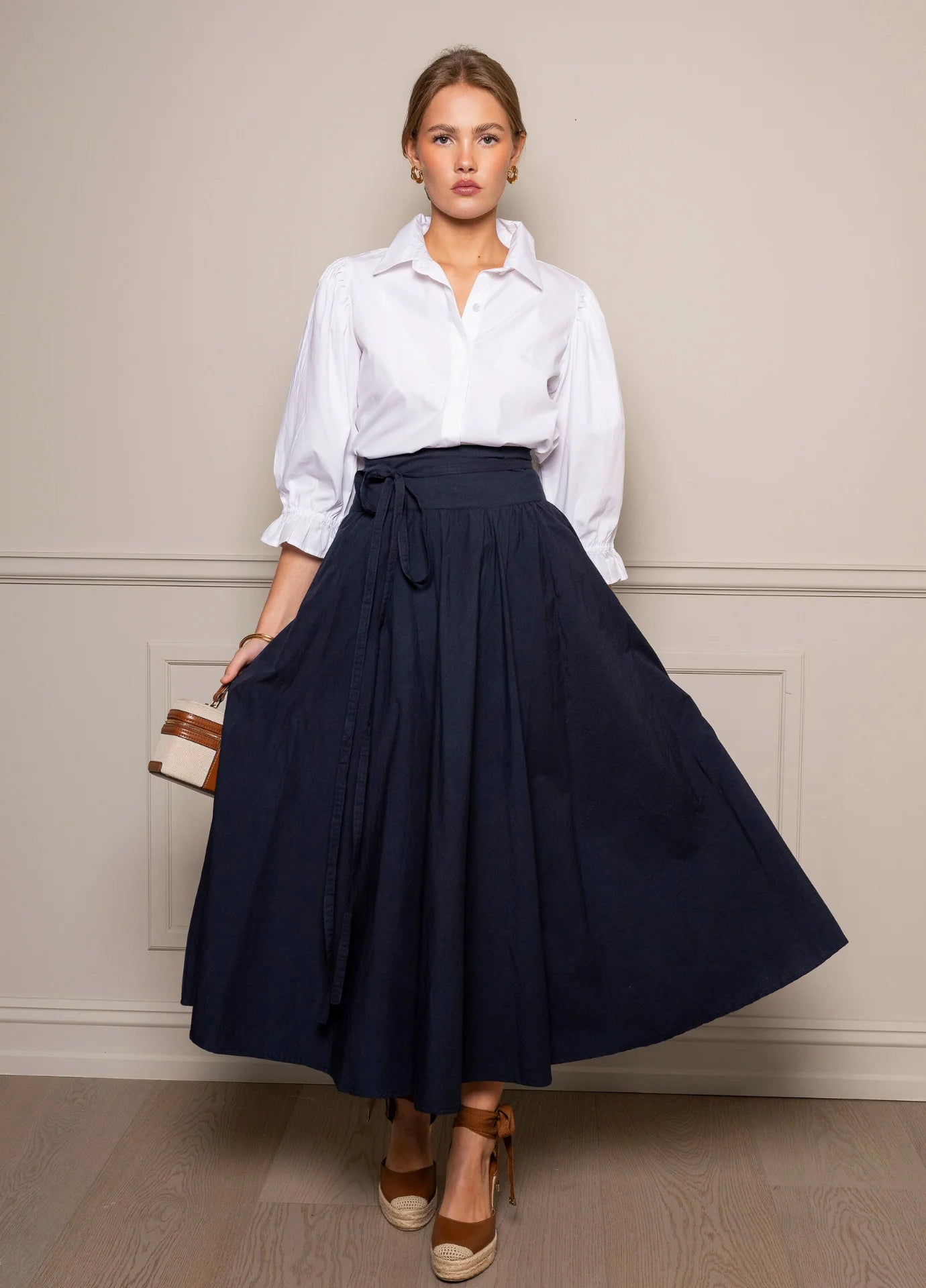 Astrid Skirt - Marine Poplin