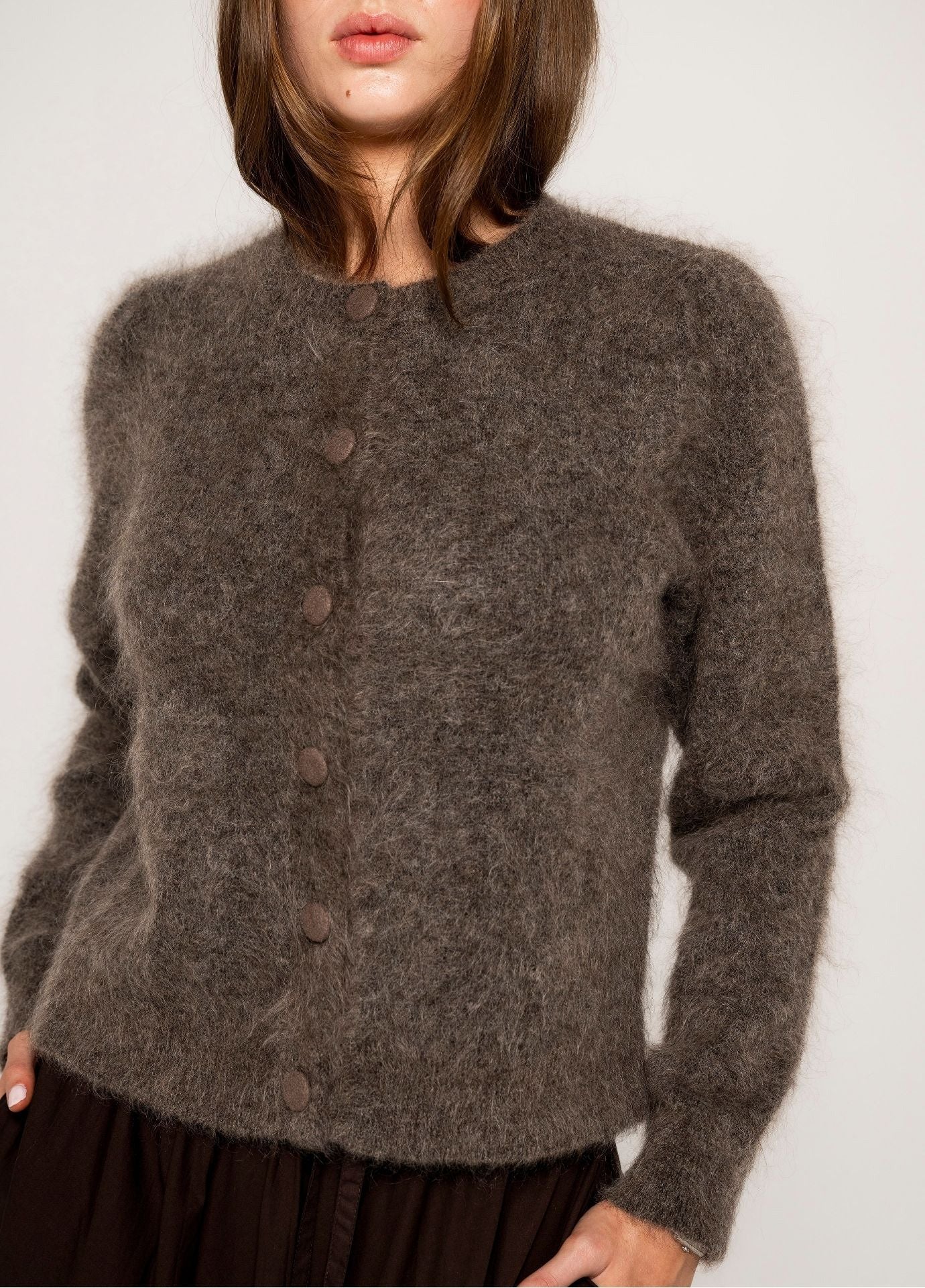 Ulla Mohair Cardigan - Taupe
