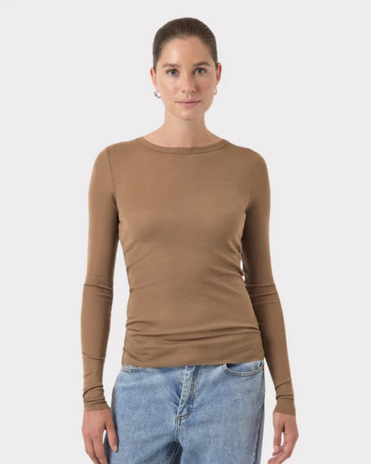 YASWoolin LS Wool Top Pine Bark