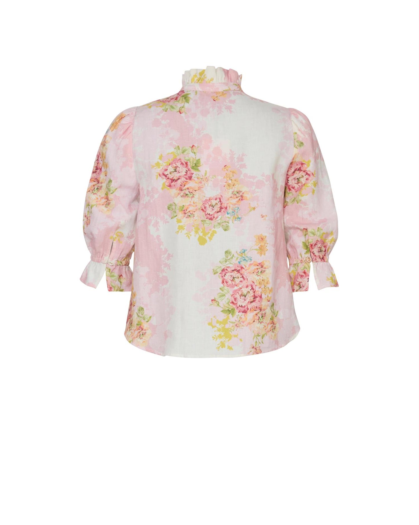 Linen Ruffle Blouse - Rose Amore