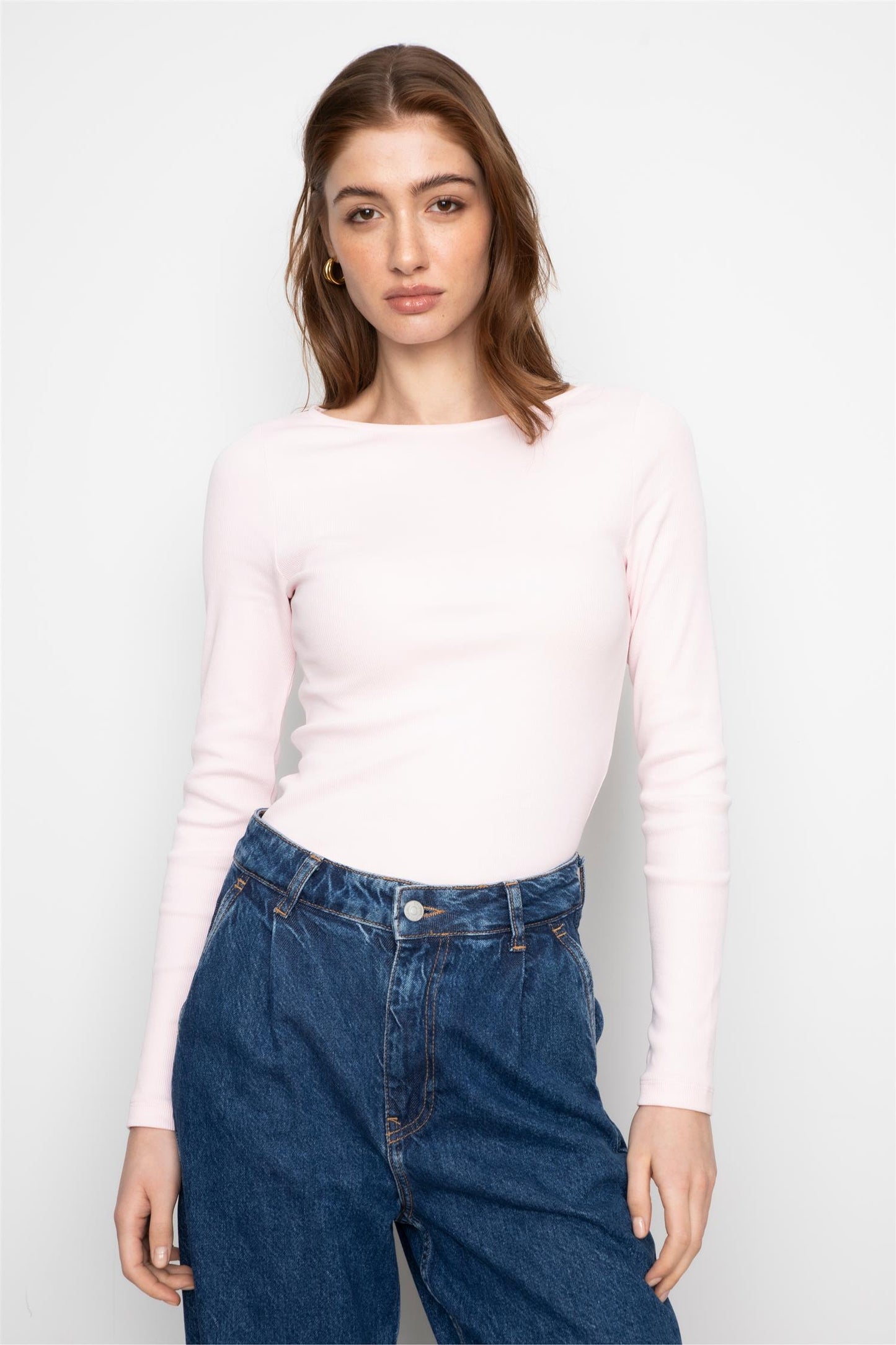 Petronella Rib Boatneck - Light Pink
