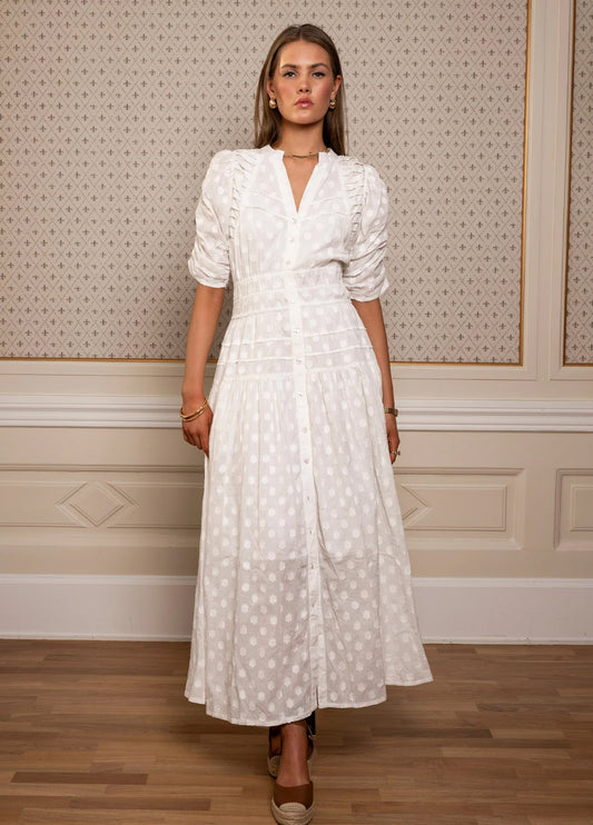 Fabienne Dress - Powder White