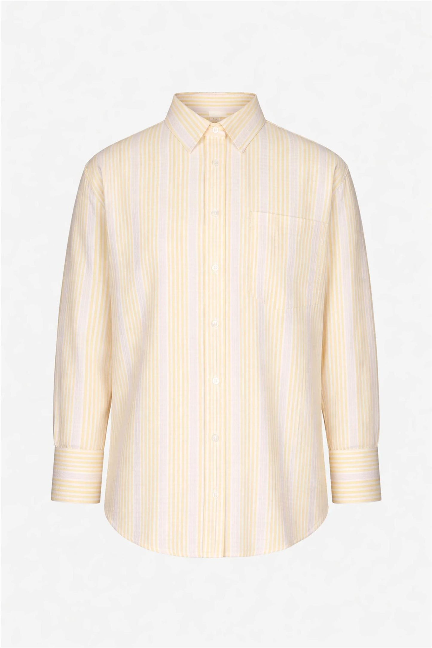 Bibi Crepe Shirt - Light Yellow Stripe
