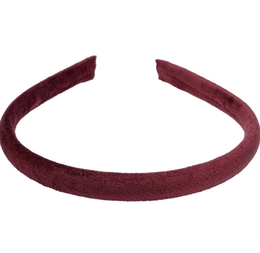 Velvet Hair Band Thin Maroon