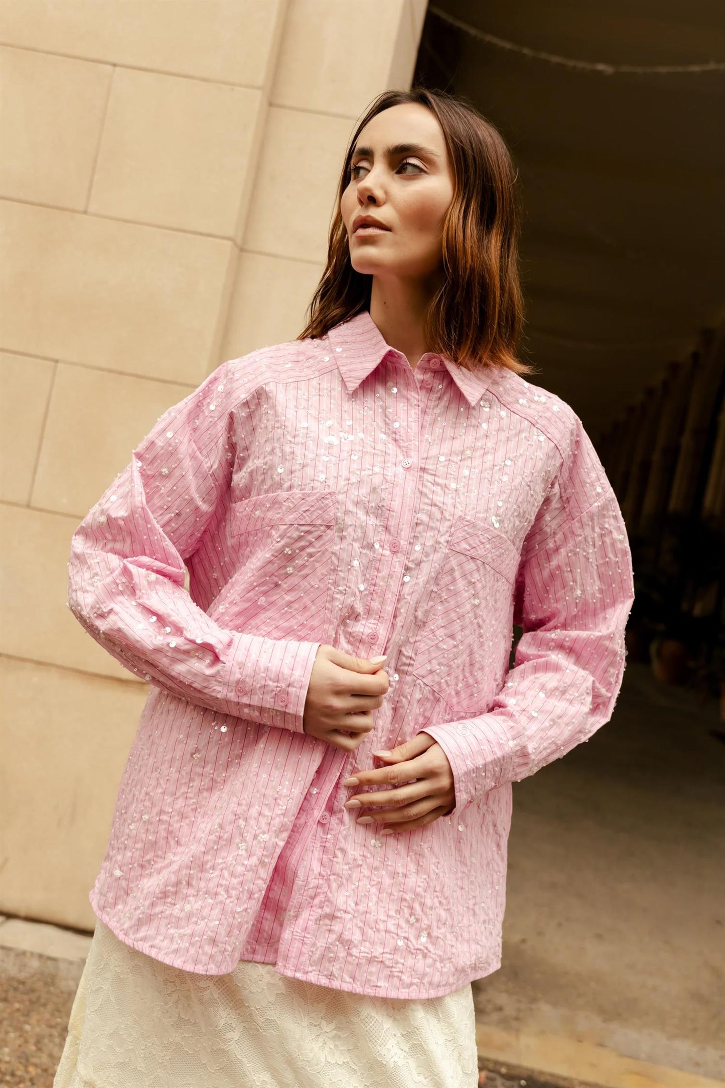 Elliecras Shirt - Pink Multi Stripe