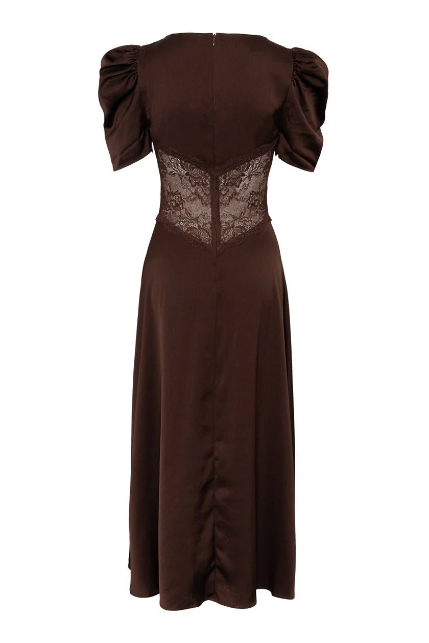 Francis Lace Midi Dress - Espresso