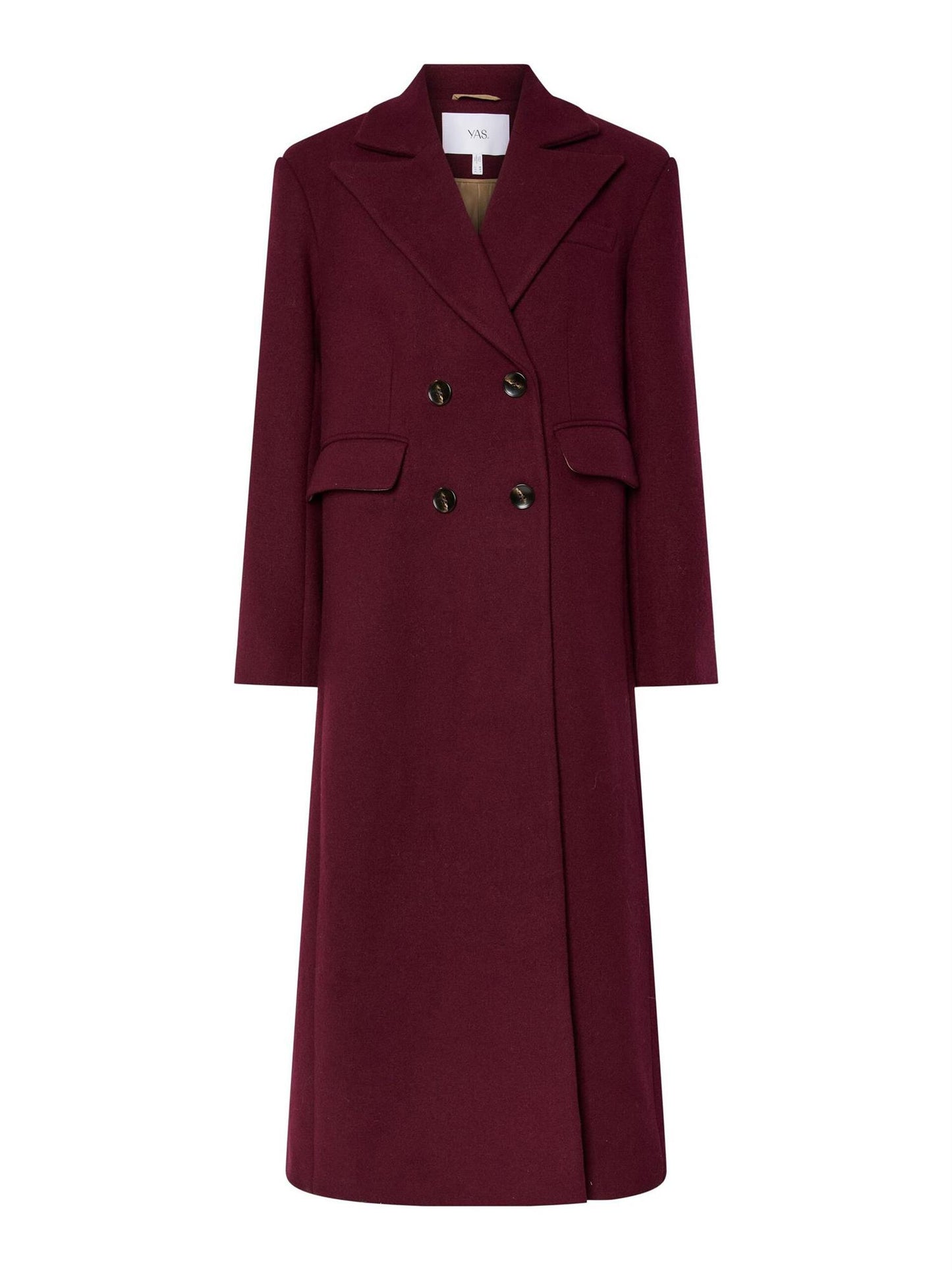 YASRoyla LS Wool Blend Long Coat Burgunder