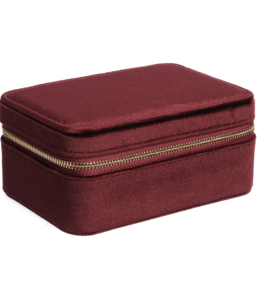Velvet Jewellery Box Maroon