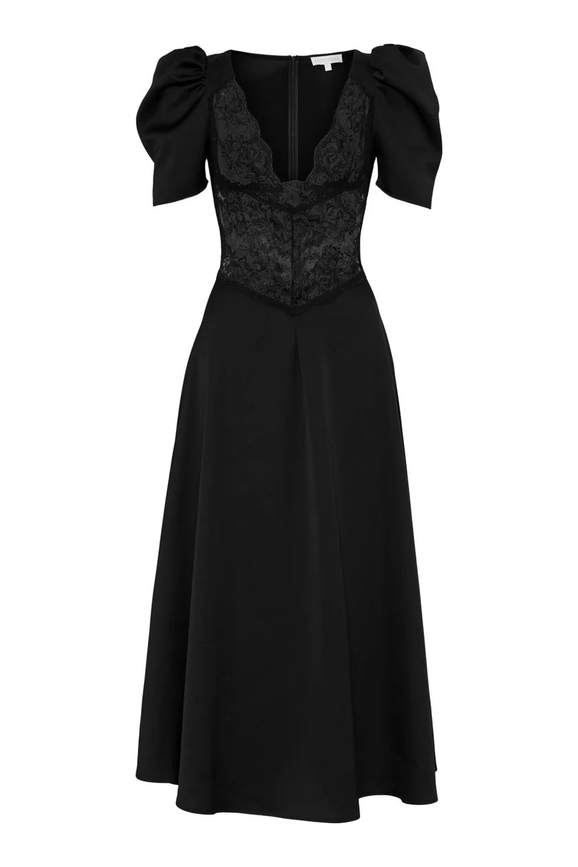 Francis Lace Midi Dress - Black