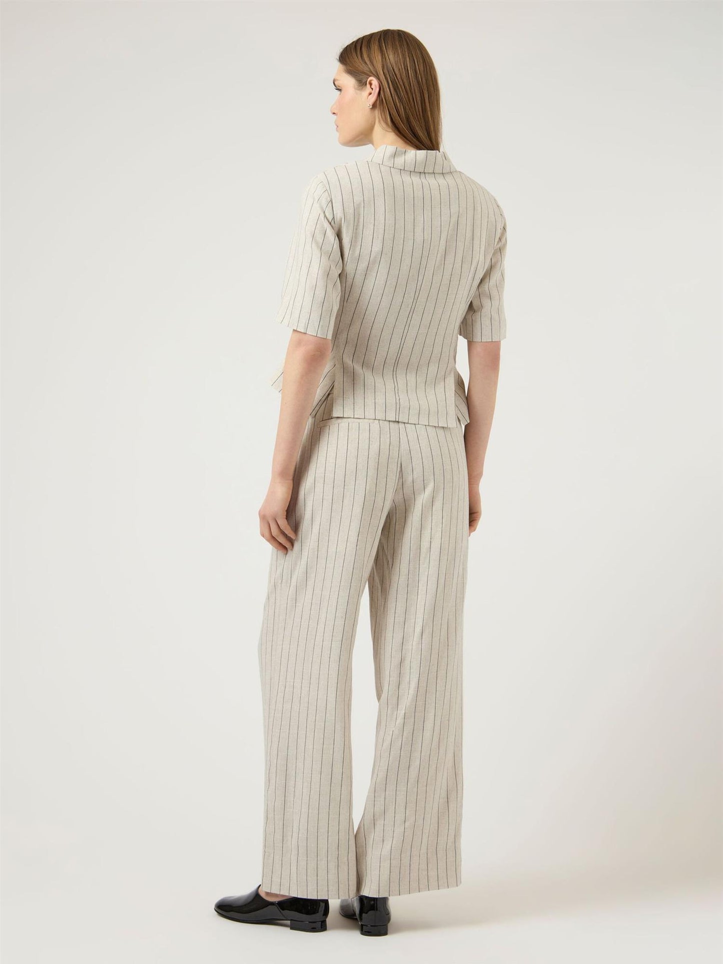YasLinura Linen Blend Pant - Pristine Pinstripe