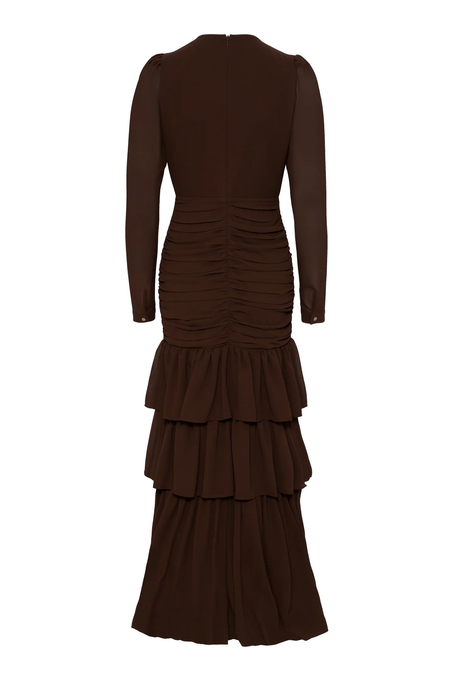 Jenna Long Sleeve Maxi Dress - Espresso
