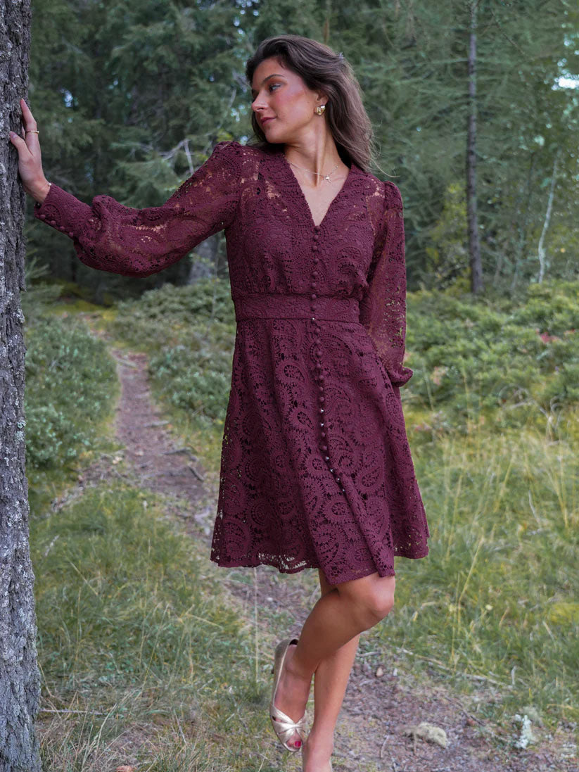 Lace Dress Bordeaux