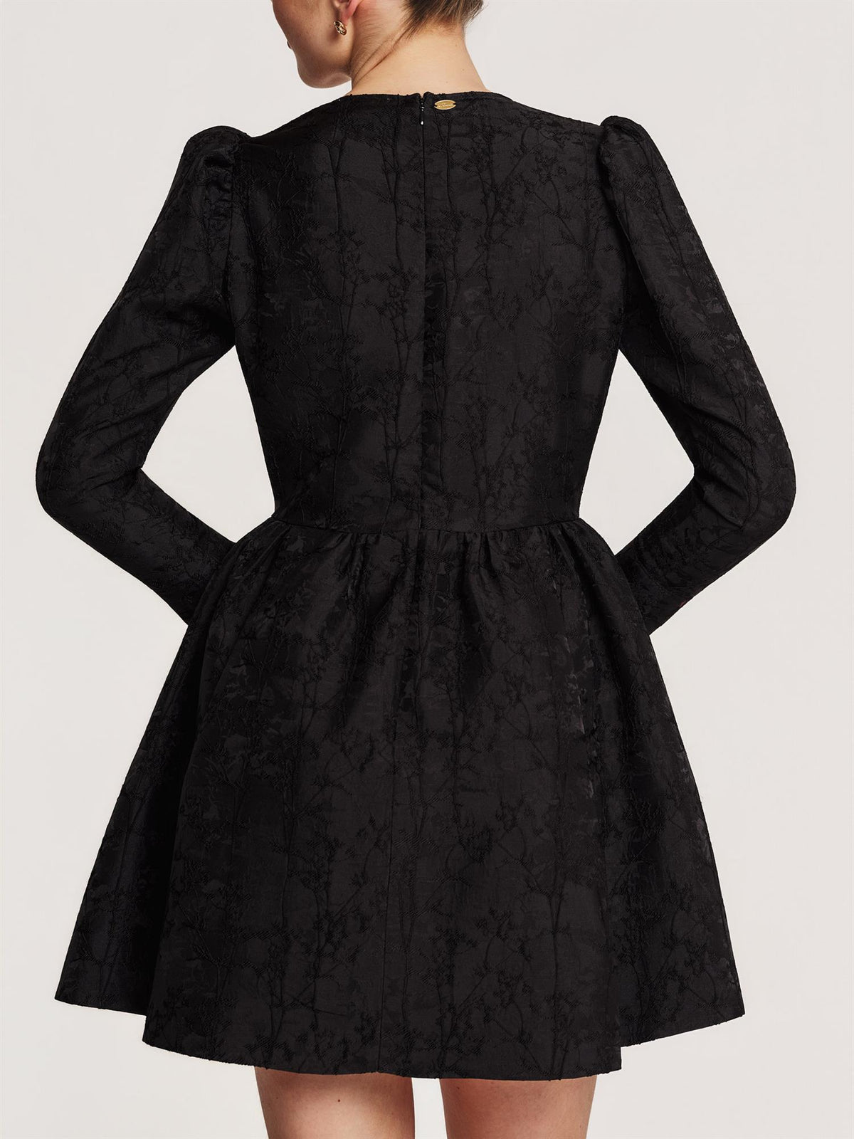 Brocade Mini Dress - Black