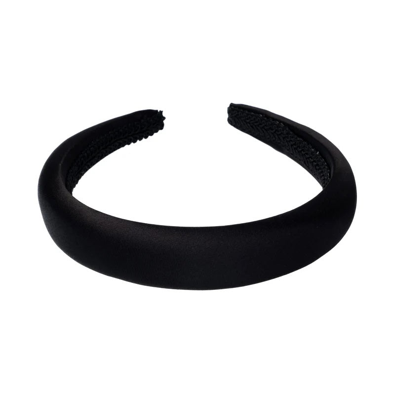 Satin Hair Band Broad Black