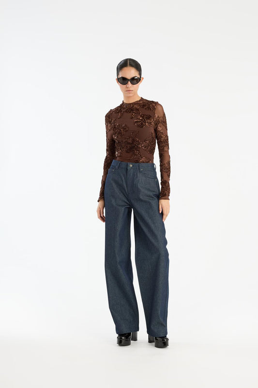 Flower Mesh Ls Top