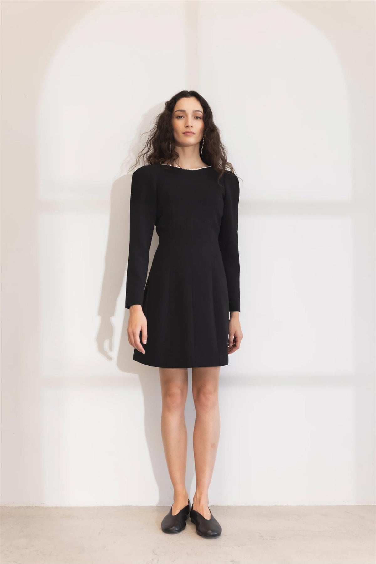 Nathalie Pearl Dress - Black