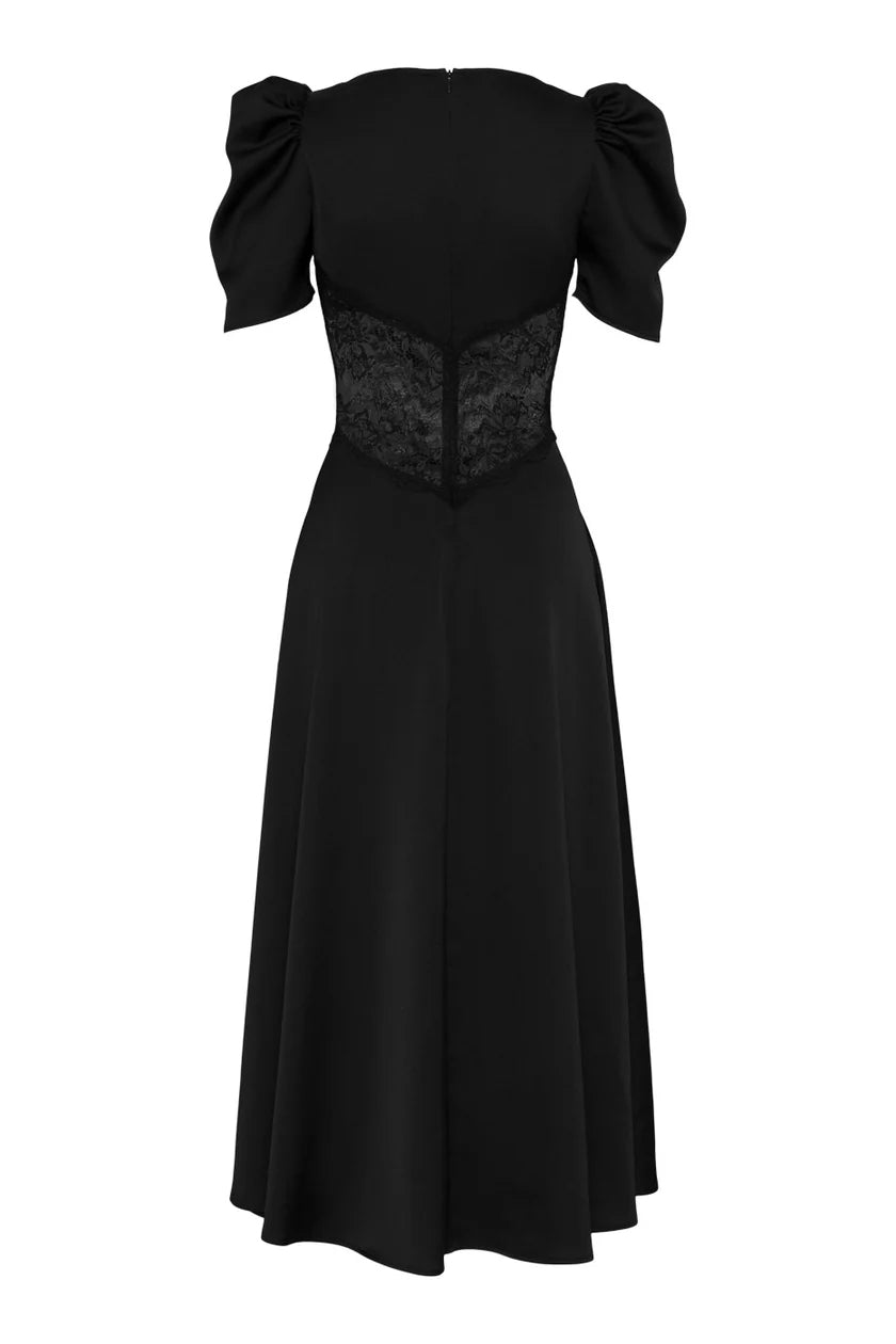 Francis Lace Midi Dress - Black