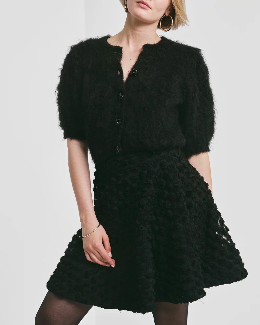 Decorated Mini Skirt Black