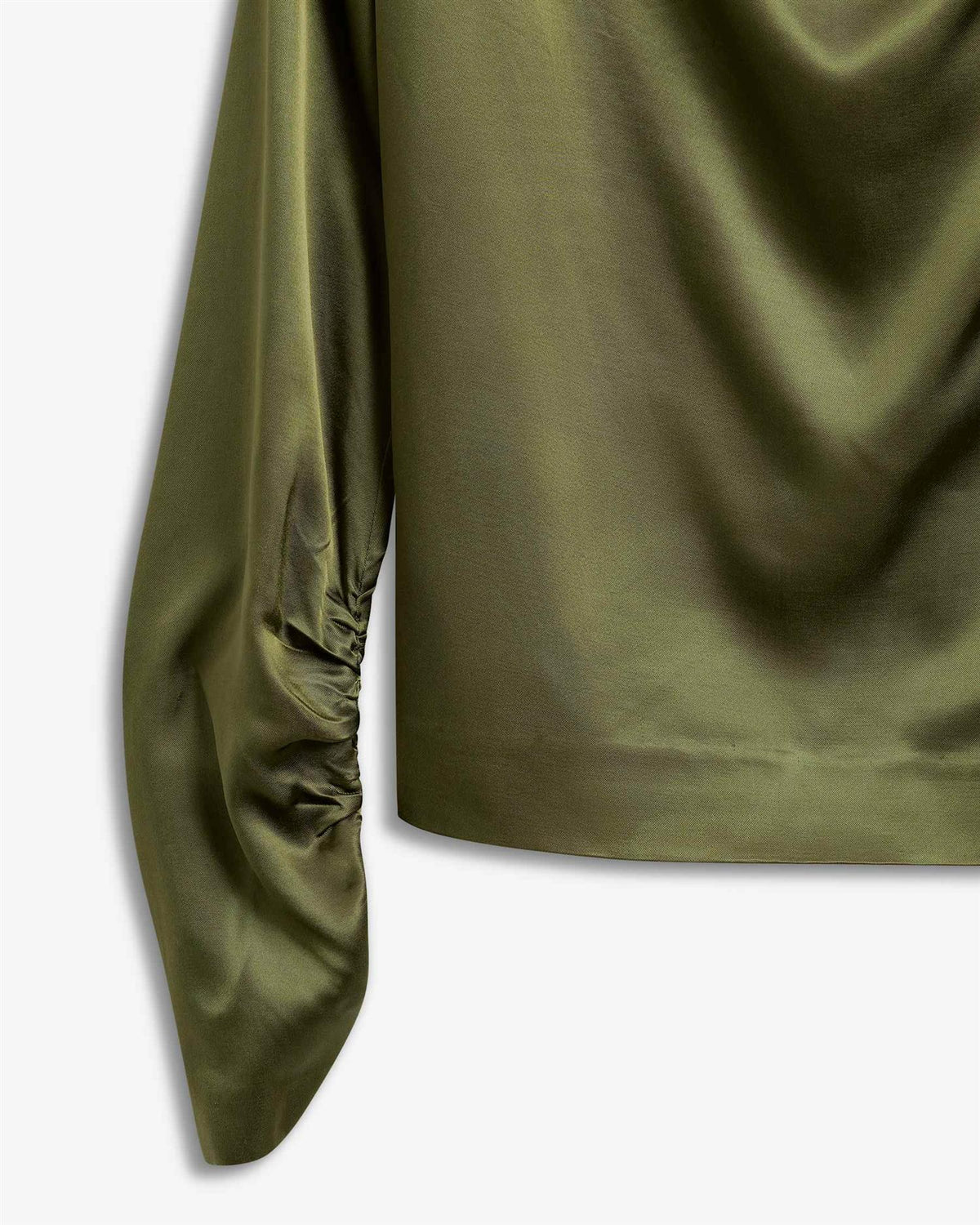 Beverly Satin Top - Moss Green