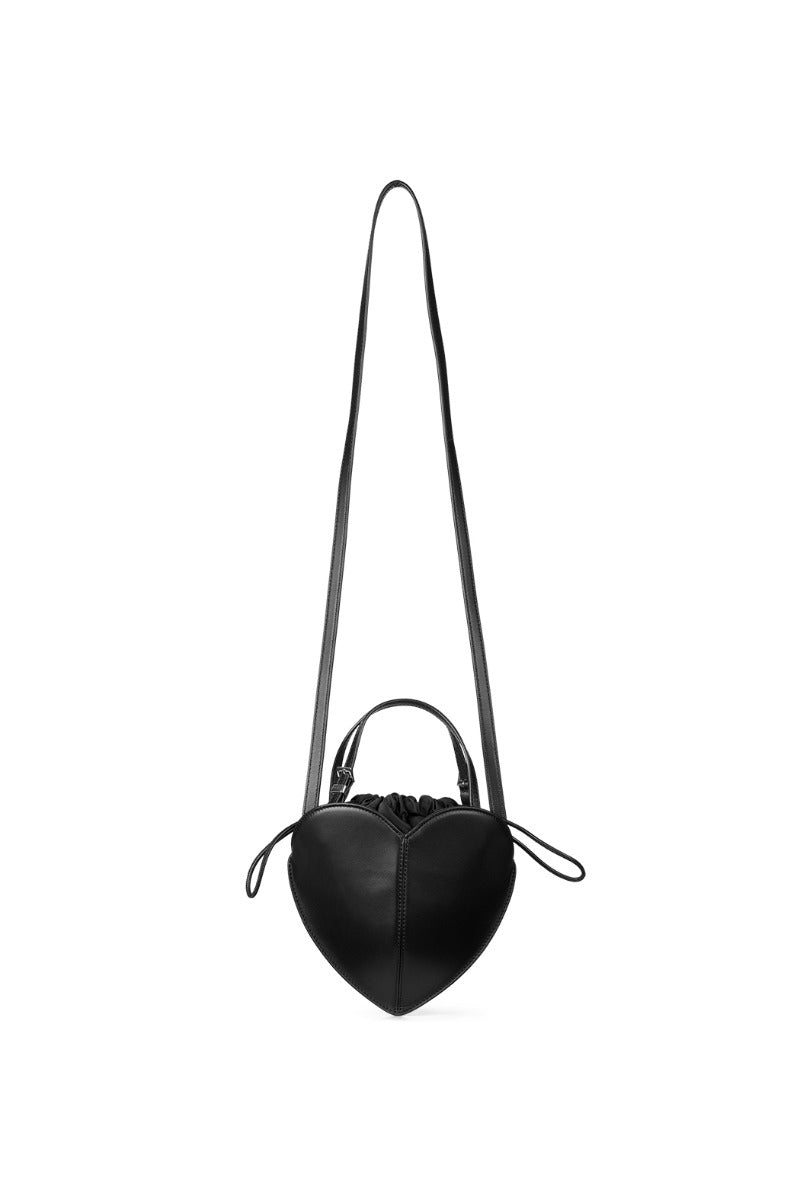 Leather Heart Bag - Black