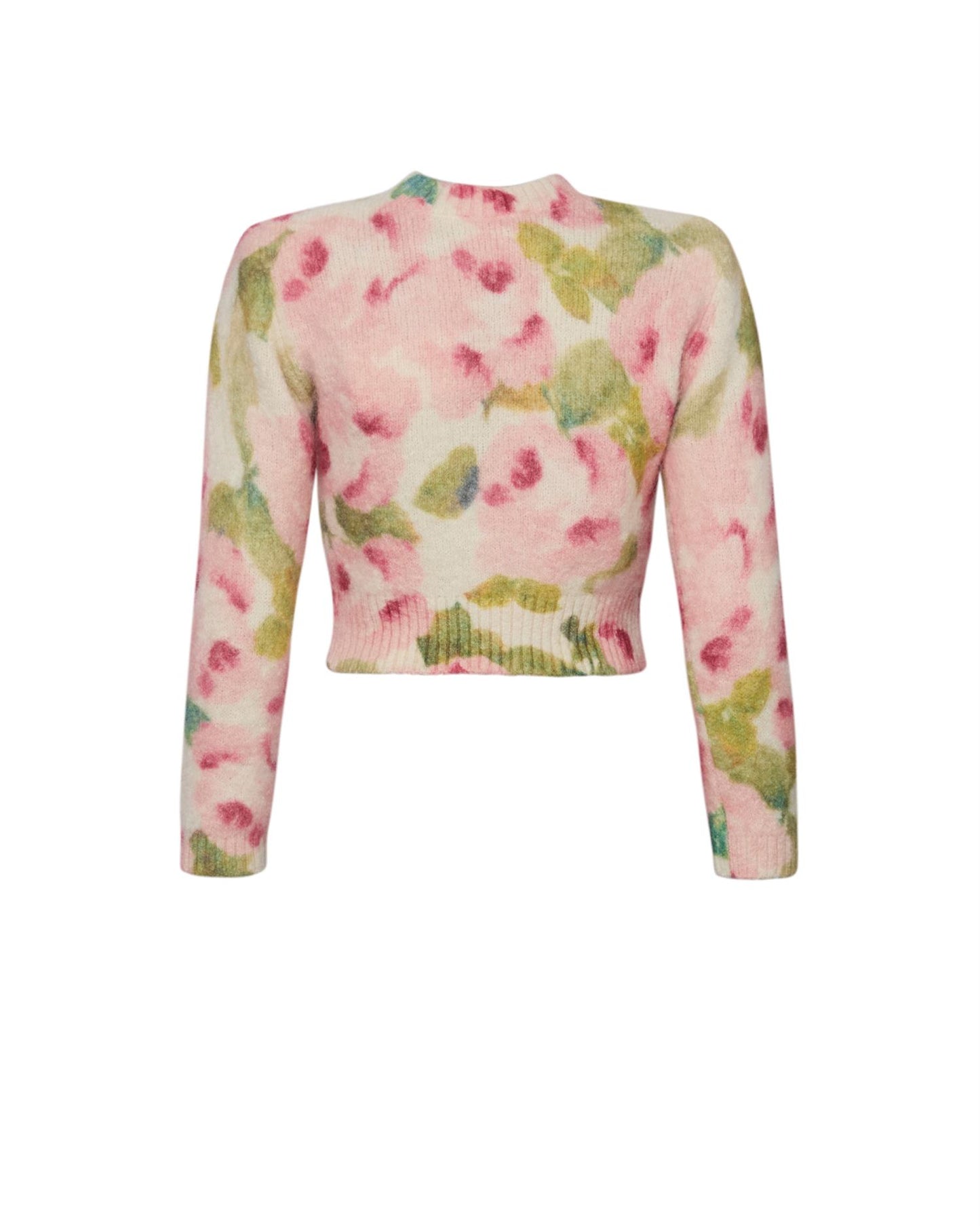 Hairy Knit Fitted Sweater - Blush Rose