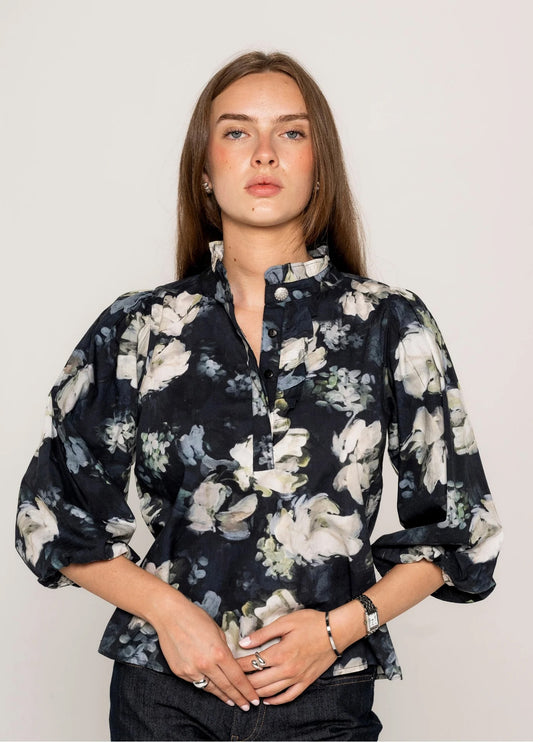Ella Blouse - Blue Garden