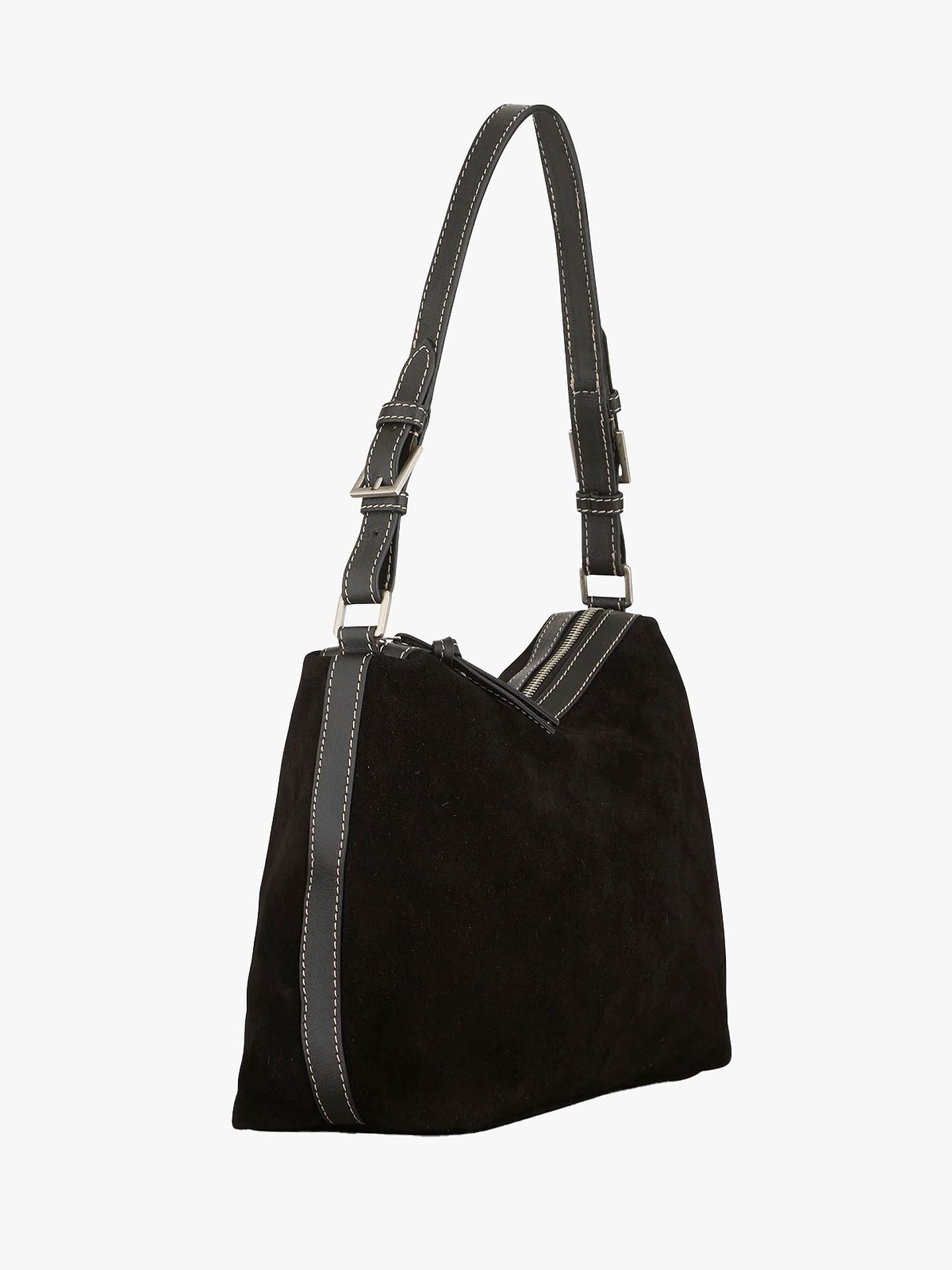 Suede Ginni Medi Bag - Black