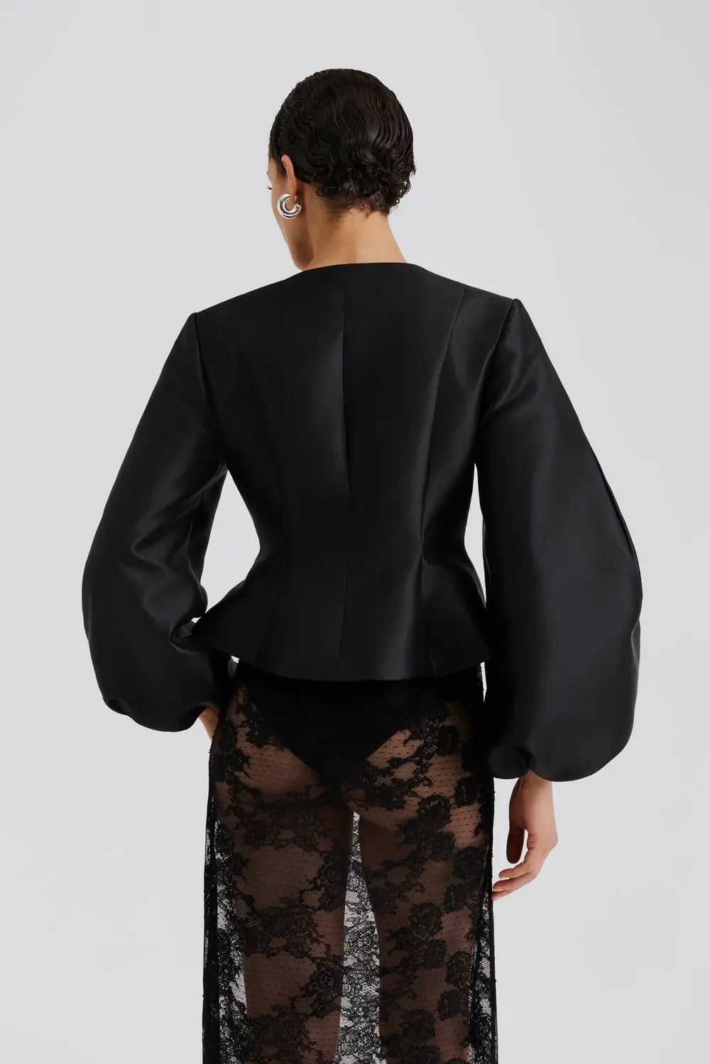 Vendela Balloon Sleeve Blouse - Black