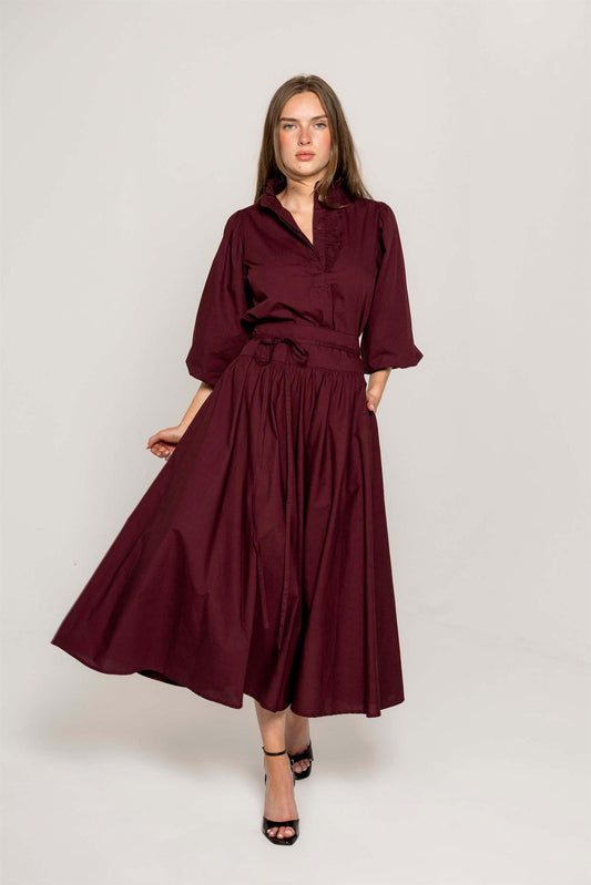 Astrid Skirt - Rich Maroon