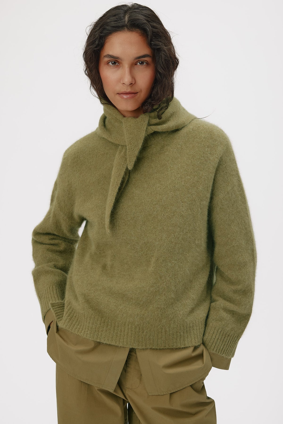 Paula Scarf - Olive Green Melange