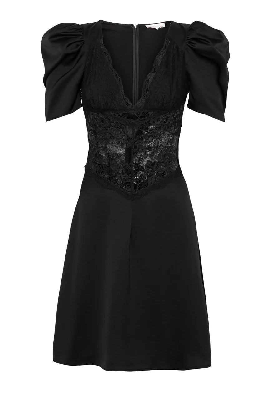 Francis Lace Mini Dress - Black