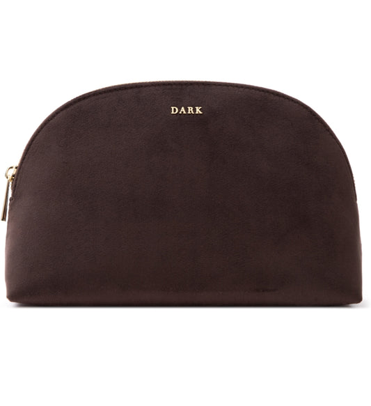 Velvet Make-Up Pouch Large Chocolate Brown