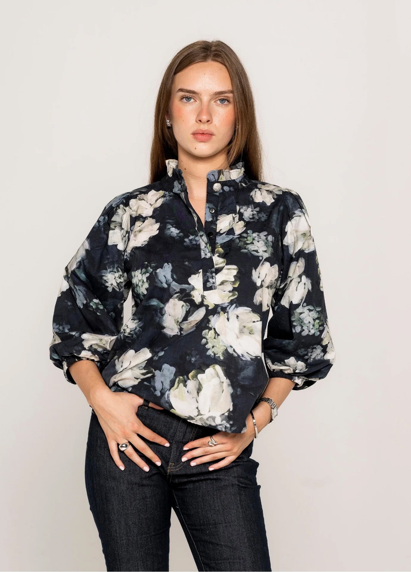 Ella Blouse - Blue Garden