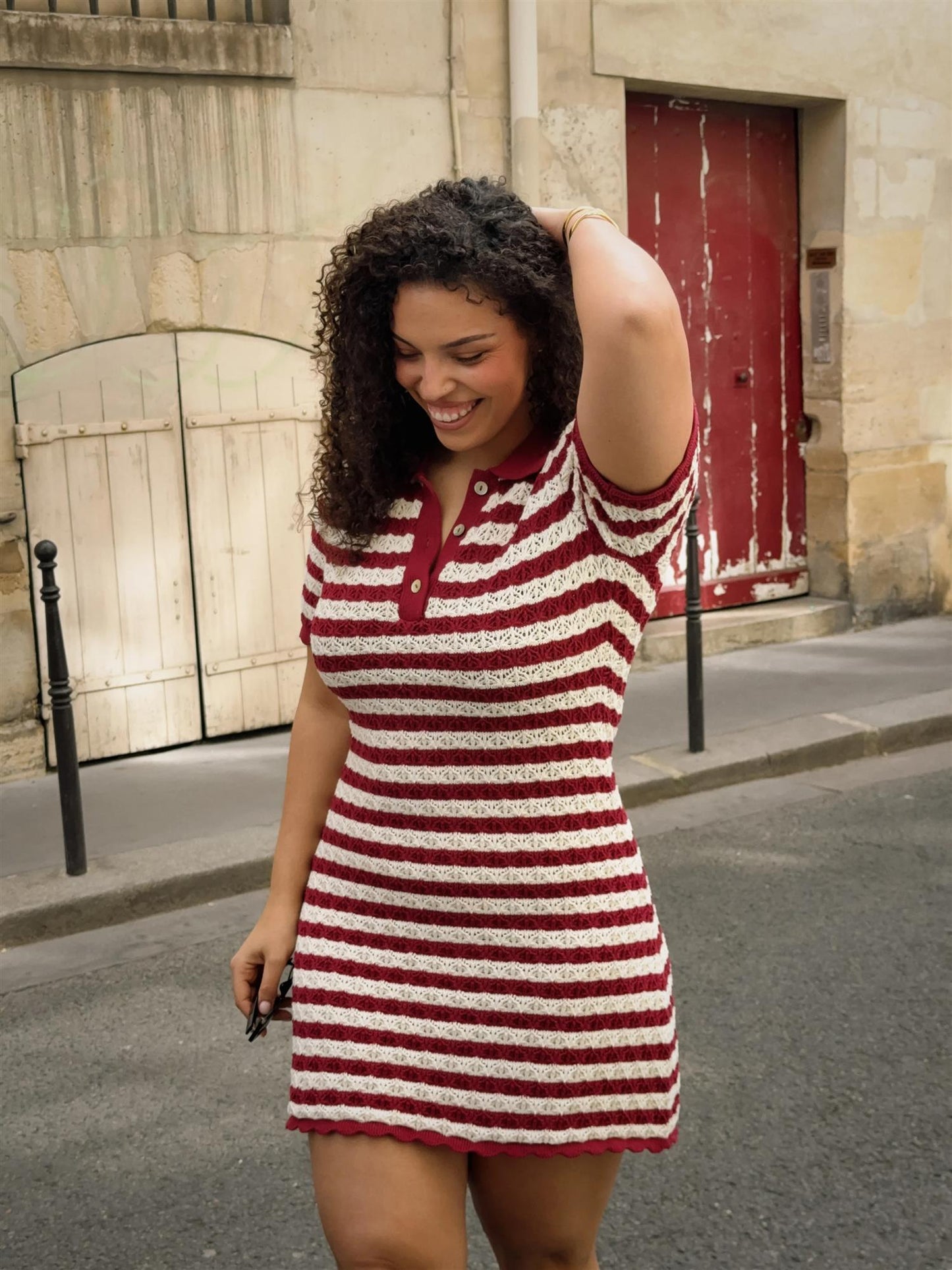 Emery Dress - Berry Stripe
